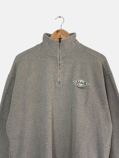 90's Maui Hawaii Embroidered Vintage Quarter-zip Sweatshirt Size L-XL