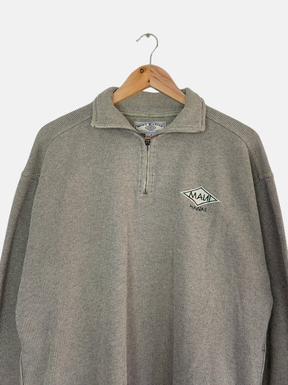 90's Maui Hawaii Embroidered Vintage Quarter-zip Sweatshirt Size L-XL