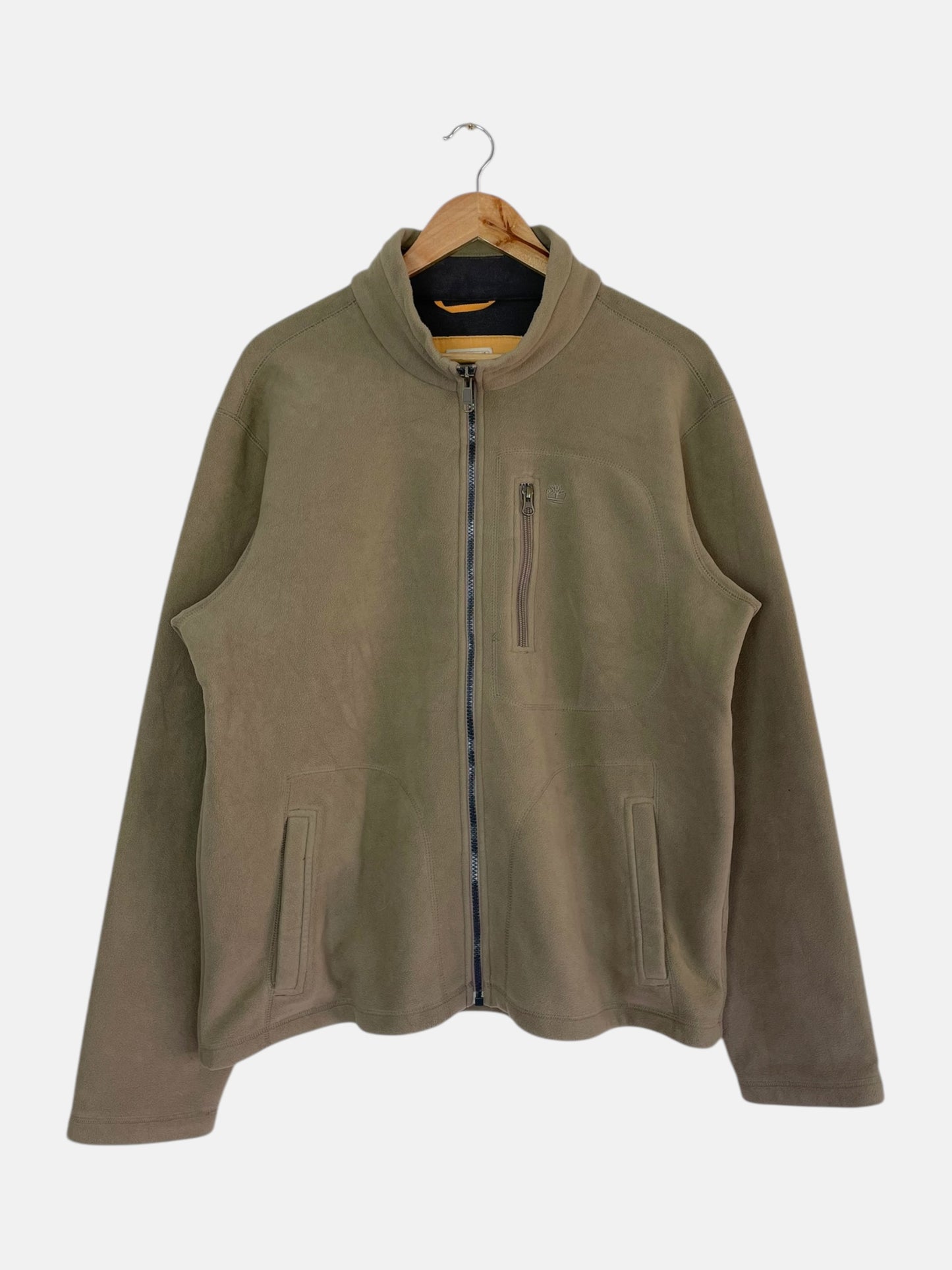 90's Timberland Embroidered Vintage Waterproof Fleece Zip-up Sweatshirt Size L