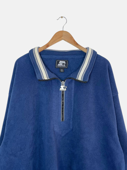 90's Starter Embroidered Vintage Fleece Quarter-zip Sweatshirt Size 2XL-3XL