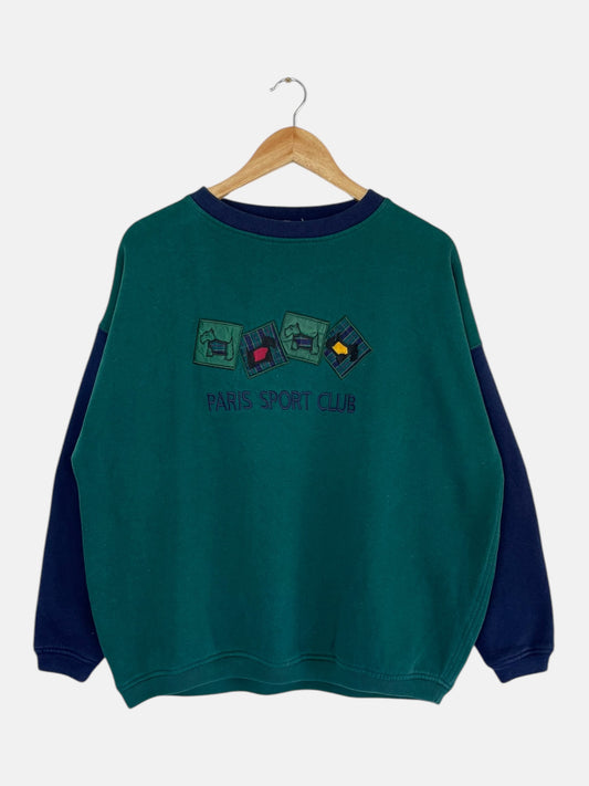 90's Paris Sport Club Embroidered Vintage Sweatshirt Size L