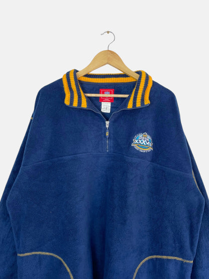 90's NFL Super Bowl Embroidered Vintage Fleece Quarter-zip Sweatshirt Size 2XL
