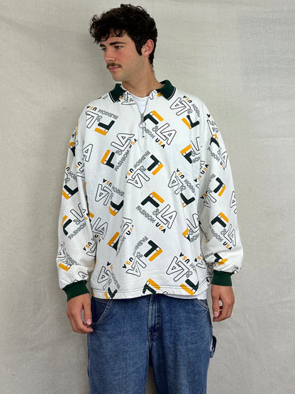 90's F of LA USA Made Vintage Quarterzip Sweatshirt Size XL