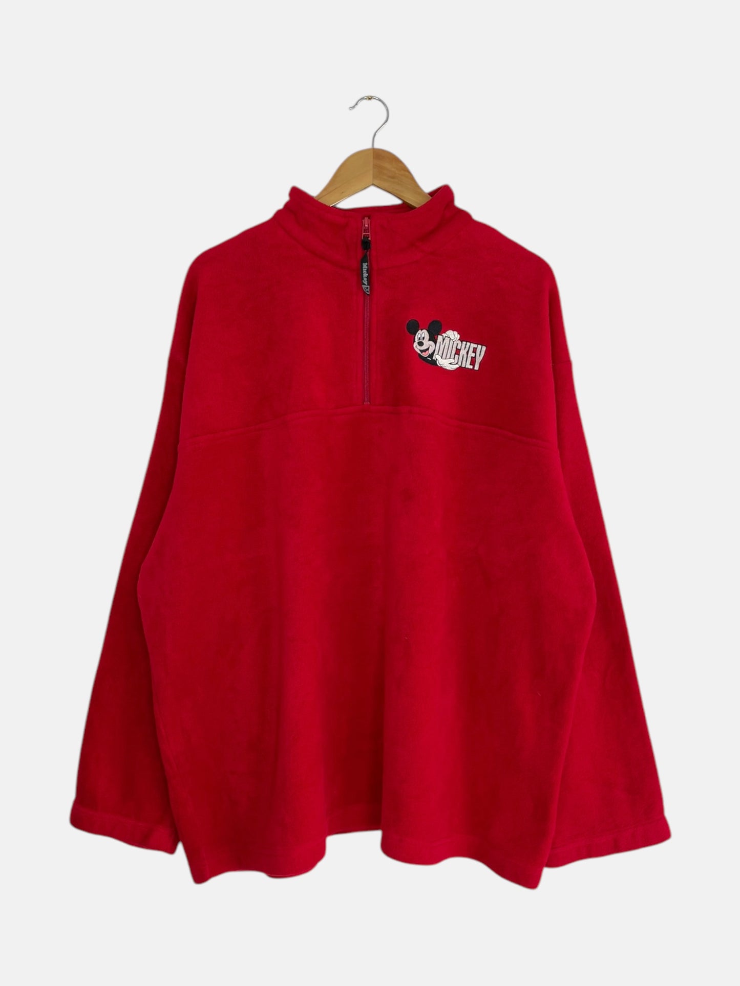 90's Mickey Mouse Embroidered Vintage Fleece Quarter-zip Sweatshirt Size 2XL-3XL