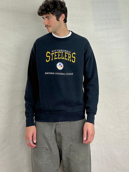 90's Pittsburgh Steelers NFL USA Made Embroidered Vintage Sweatshirt Size 12