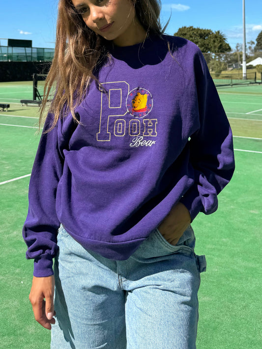 90's Disney Winnie The Pooh Embroidered Vintage Sweatshirt Size 10-12