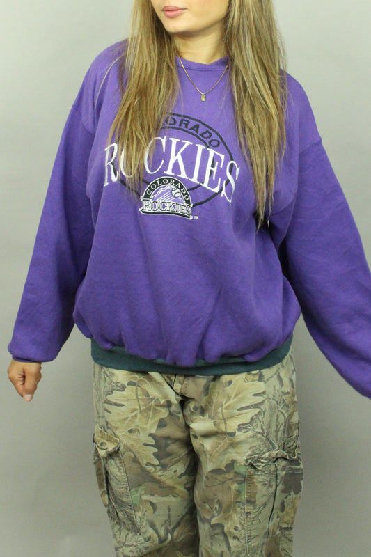 90's Colorado Rockies MLB Embroidered Vintage Sweatshirt Size S-M