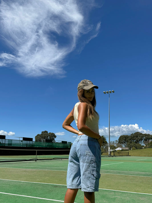 90's Steve & Barry's Vintage Denim Carpenter Jean Shorts Size 30"