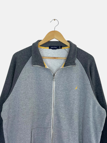 90's Nautica Embroidered Vintage Zip-up Sweatshirt Size L-XL