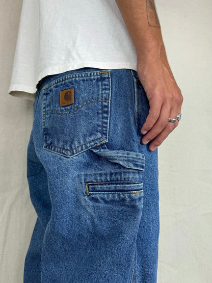 90's Carhartt Heavy Duty Vintage Carpenter Jeans Size 34x31