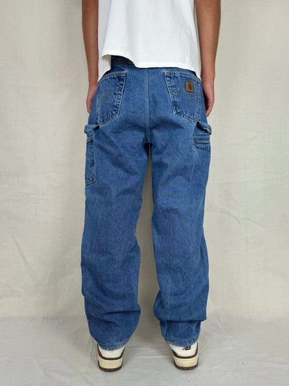 90's Carhartt Heavy Duty Vintage Carpenter Jeans Size 34x31