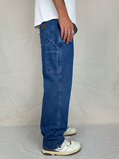 90's Carhartt Heavy Duty Vintage Carpenter Jeans Size 32x33