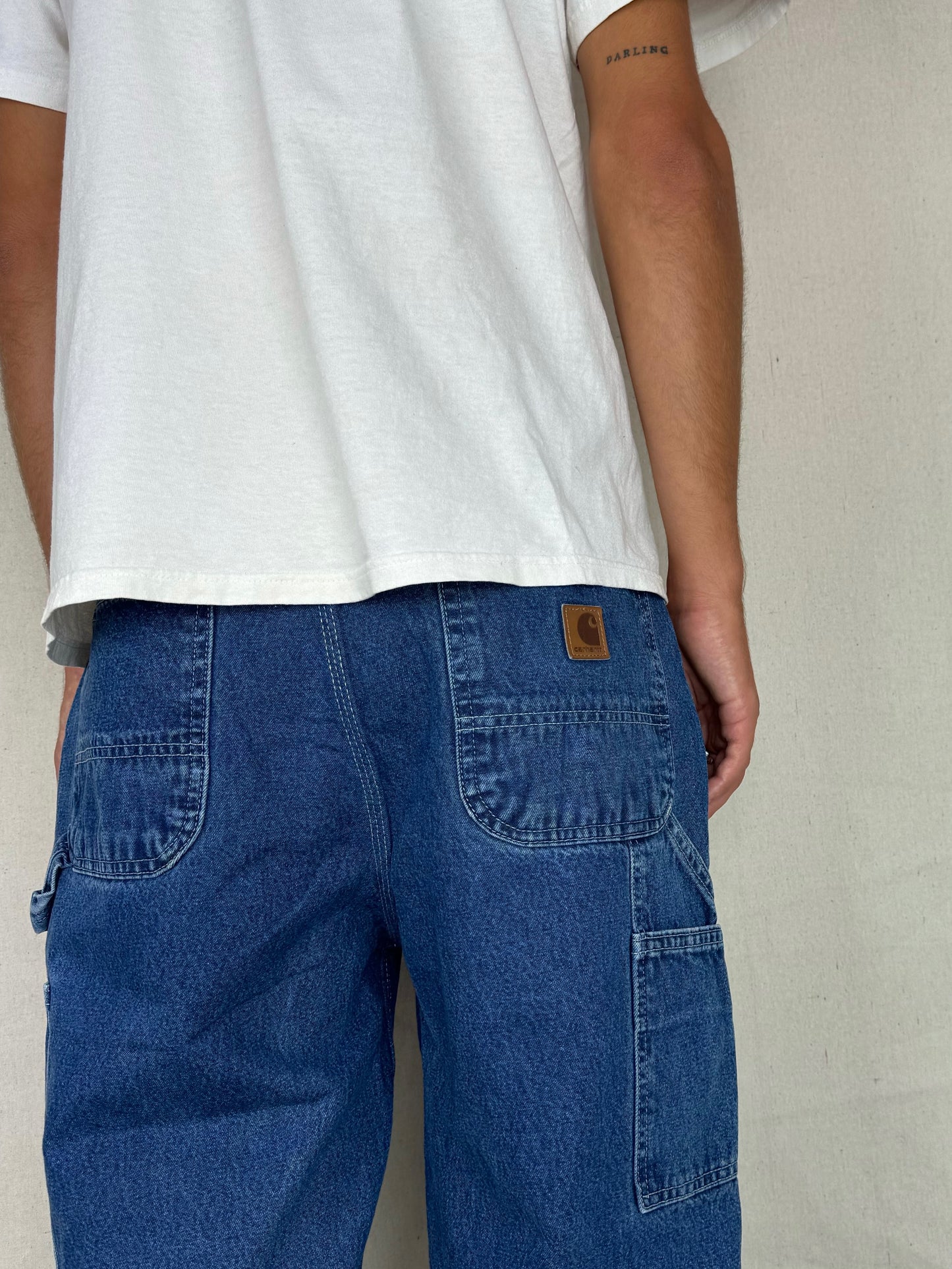 90's Carhartt Heavy Duty Vintage Carpenter Jeans Size 32x33