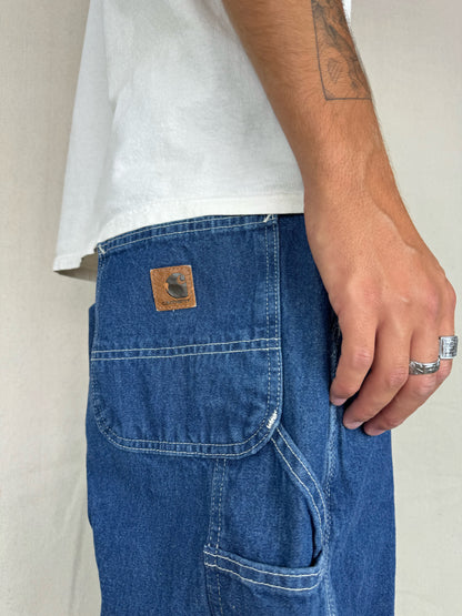 90's Carhartt Contrast Stitch Vintage Carpenter Jeans Size 33x31