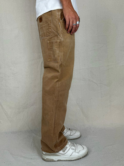 90's Carhartt Heavy Duty Vintage Carpenter Jeans Size 34x30