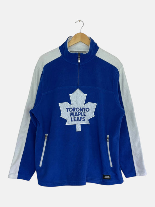 90's Toronto Maple Leafs Embroidered NHL Vintage Quarter-zip Sweatshirt Size XL