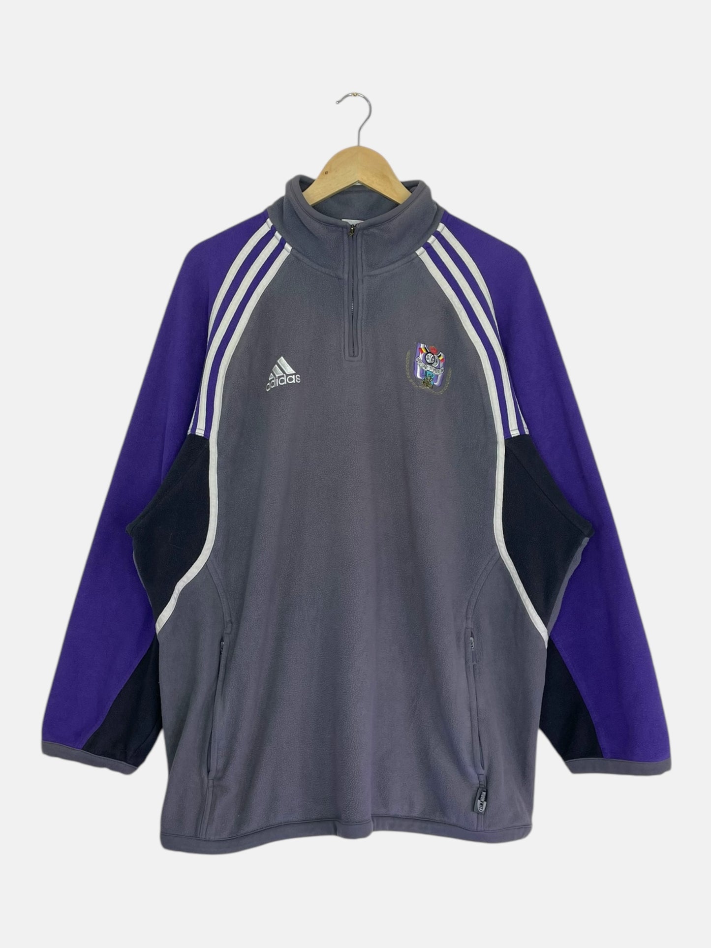 90's Adidas Anderlecht Embroidered Vintage Quarter-zip Sweatshirt Size XL
