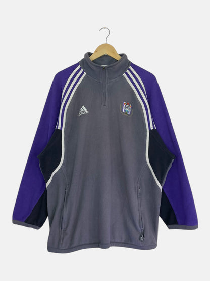90's Adidas Anderlecht Embroidered Vintage Quarter-zip Sweatshirt Size XL