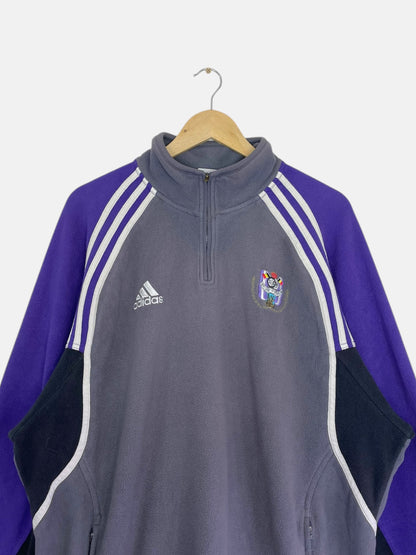 90's Adidas Anderlecht Embroidered Vintage Quarter-zip Sweatshirt Size XL