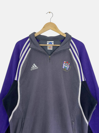90's Adidas Anderlecht Embroidered Vintage Quarter-zip Sweatshirt Size XL