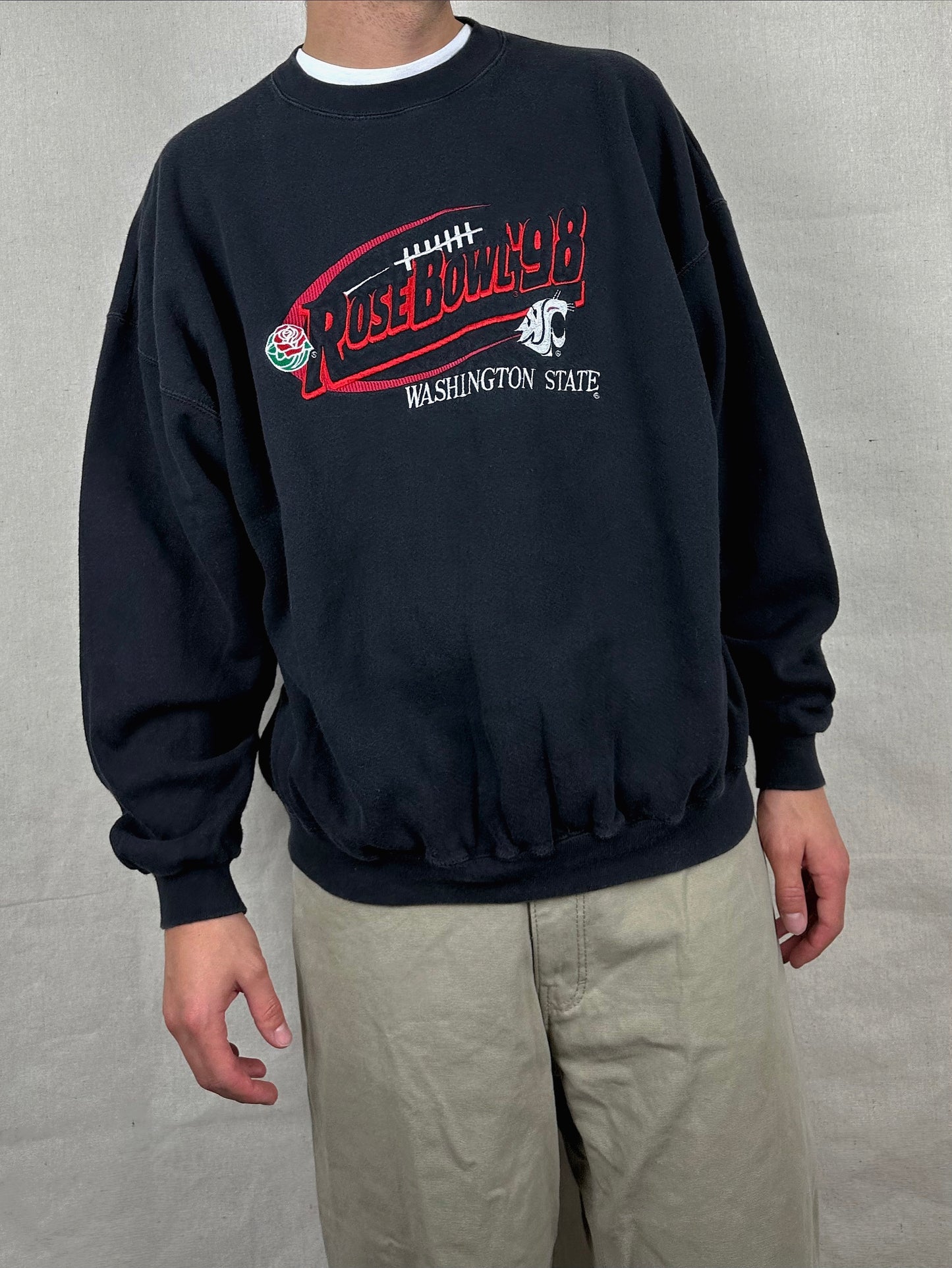 1998 Washington State Cougars Heavyweight Embroidered Vintage Sweatshirt Size L-XL