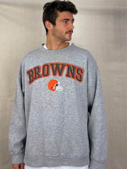 90's Cleveland Browns NFL USA Made Vintage Sweatshirt Size M-L