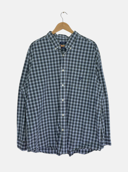 90's Chaps Embroidered Vintage Long Sleeve Button-up Shirt Size 2XL-3XL