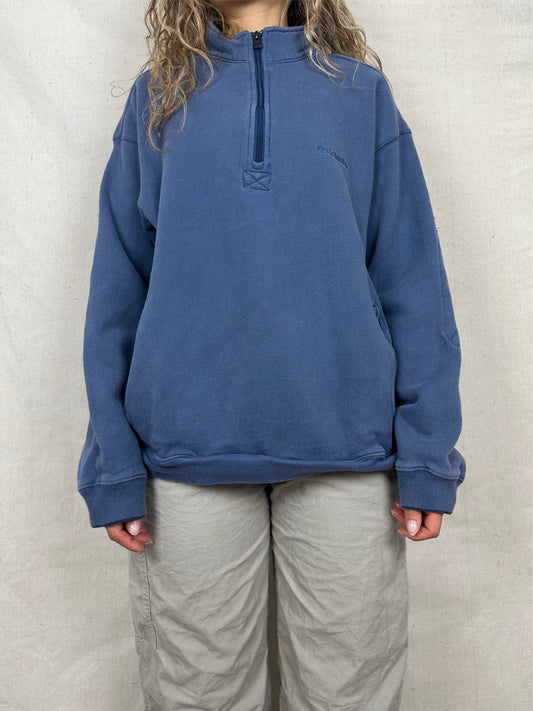 90's Columbia Embroidered Vintage Quarterzip Sweatshirt Size 14