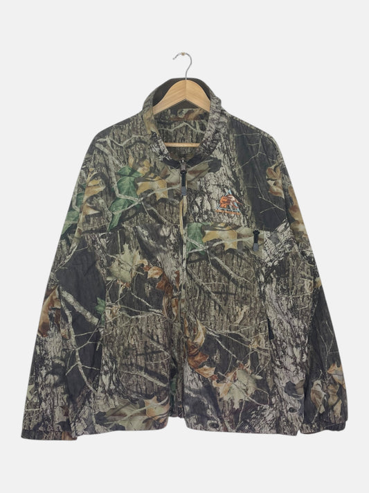 90's Realtree Camo Delta Waterfowl Embroidered Reversible Vintage Zip-up Jacket Size 2XL