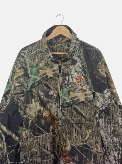 90's Realtree Camo Delta Waterfowl Embroidered Reversible Vintage Zip-up Jacket Size 2XL