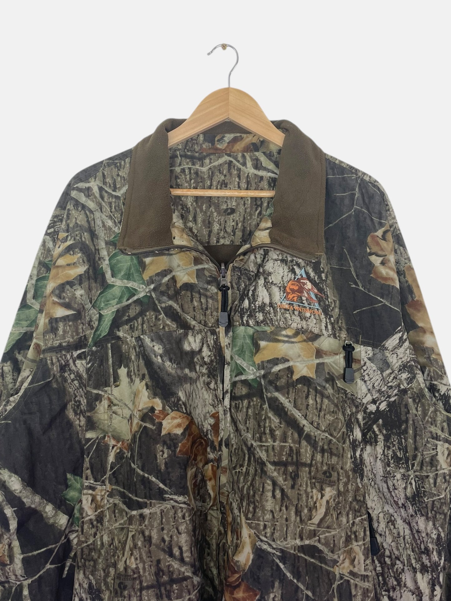 90's Realtree Camo Delta Waterfowl Embroidered Reversible Vintage Zip-up Jacket Size 2XL