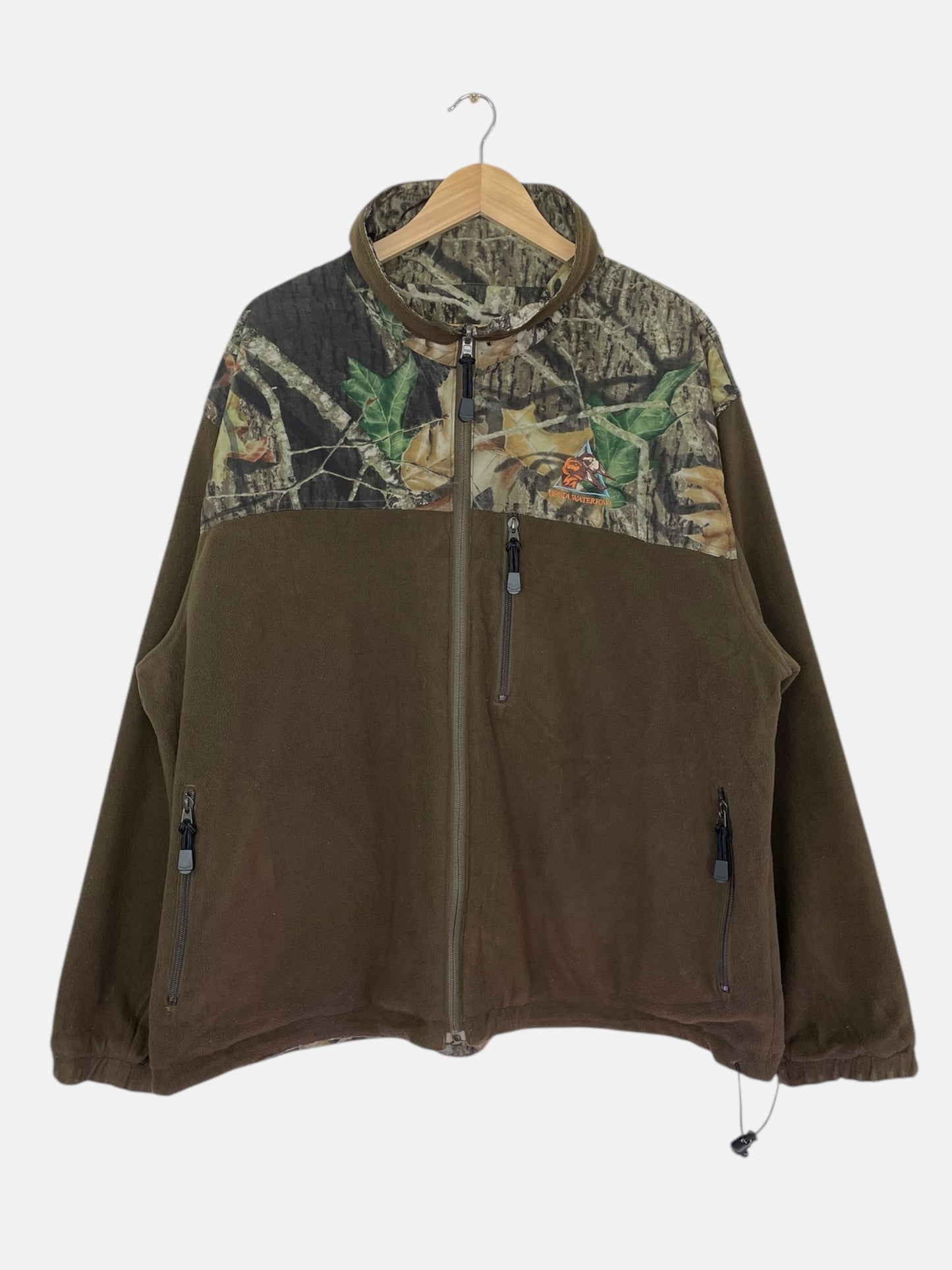 90's Realtree Camo Delta Waterfowl Embroidered Reversible Vintage Zip-up Jacket Size 2XL