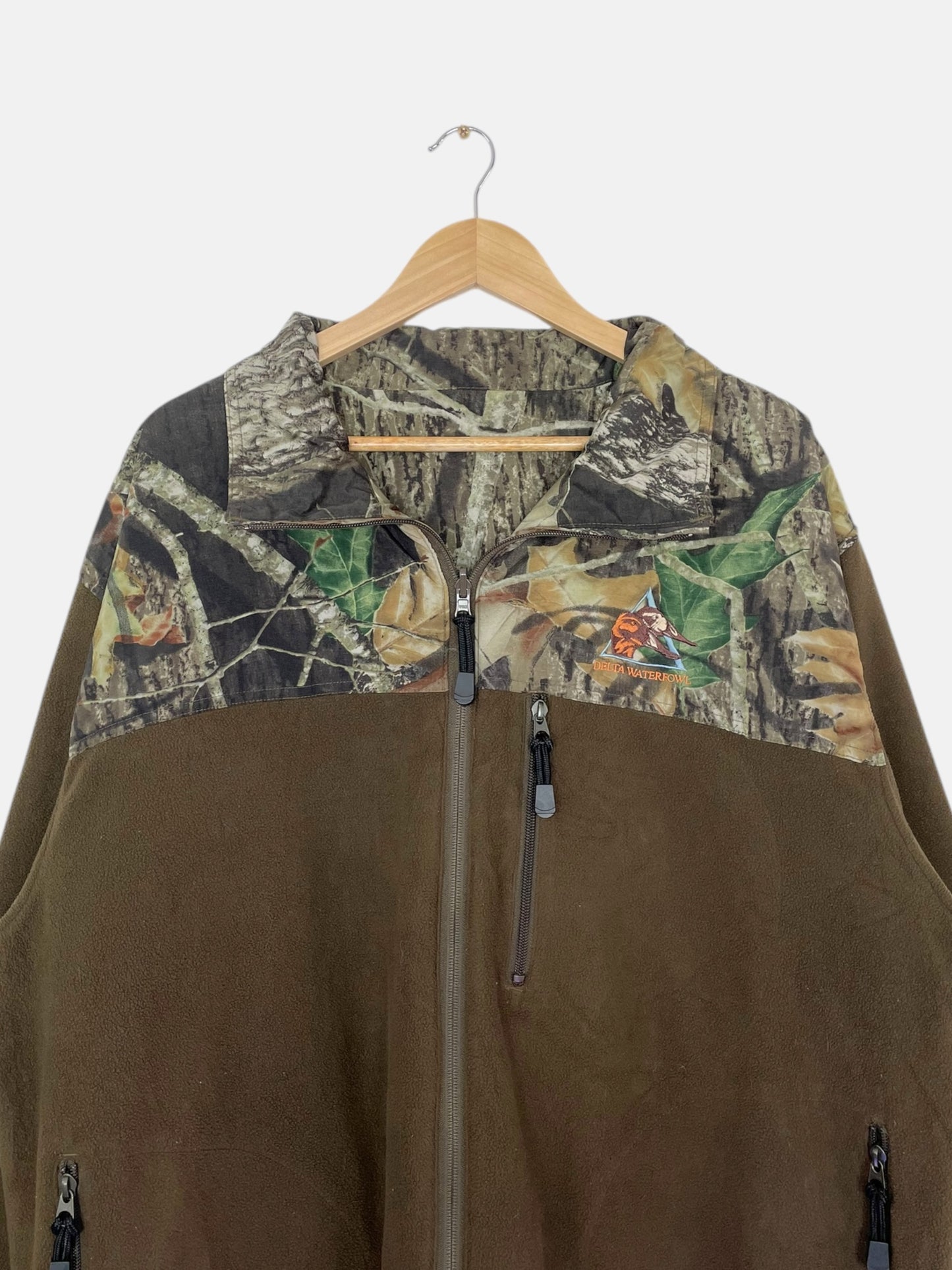 90's Realtree Camo Delta Waterfowl Embroidered Reversible Vintage Zip-up Jacket Size 2XL