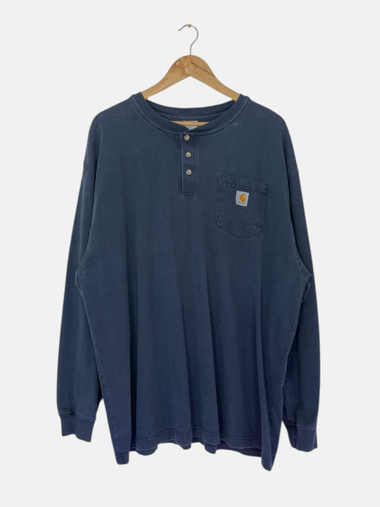 90's Carhartt Vintage Button-up Long-sleeve T-Shirt Size 2XL