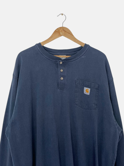 90's Carhartt Vintage Button-up Long-sleeve T-Shirt Size 2XL