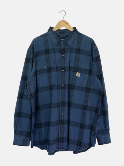 90's Carhartt Vintage Long-sleeve Button-up Flannel Shirt Size 2XL