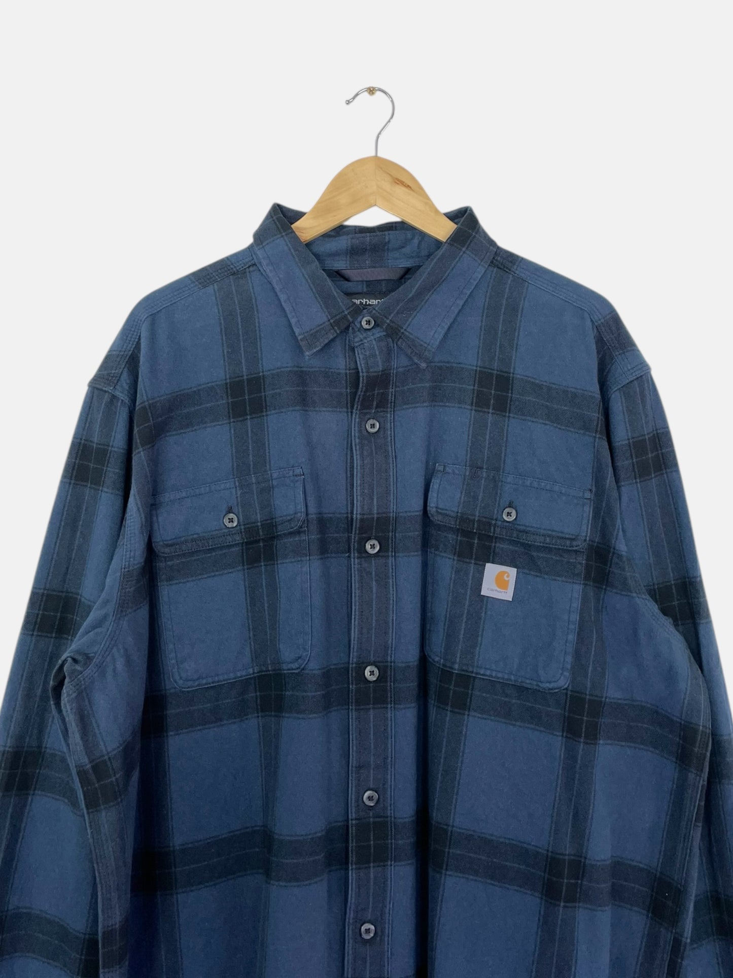 90's Carhartt Vintage Long-sleeve Button-up Flannel Shirt Size 2XL
