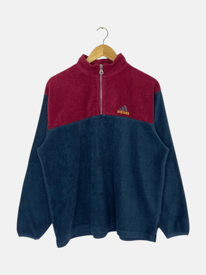 90's Adidas Embroidered Vintage Quarter-zip Sweatshirt Size L