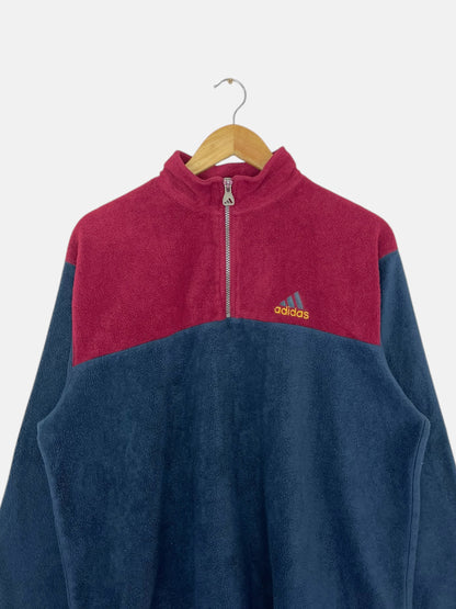90's Adidas Embroidered Vintage Quarter-zip Sweatshirt Size L