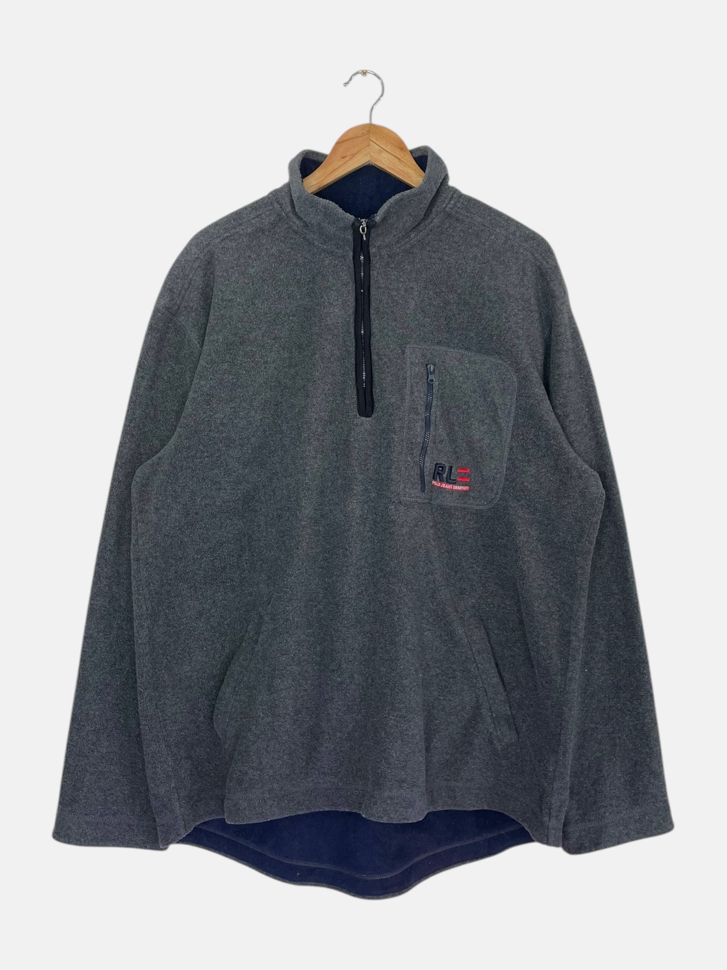 90's Ralph Lauren Polo Jeans Embroidered Vintage Quarter-zip Sweatshirt Size 2XL