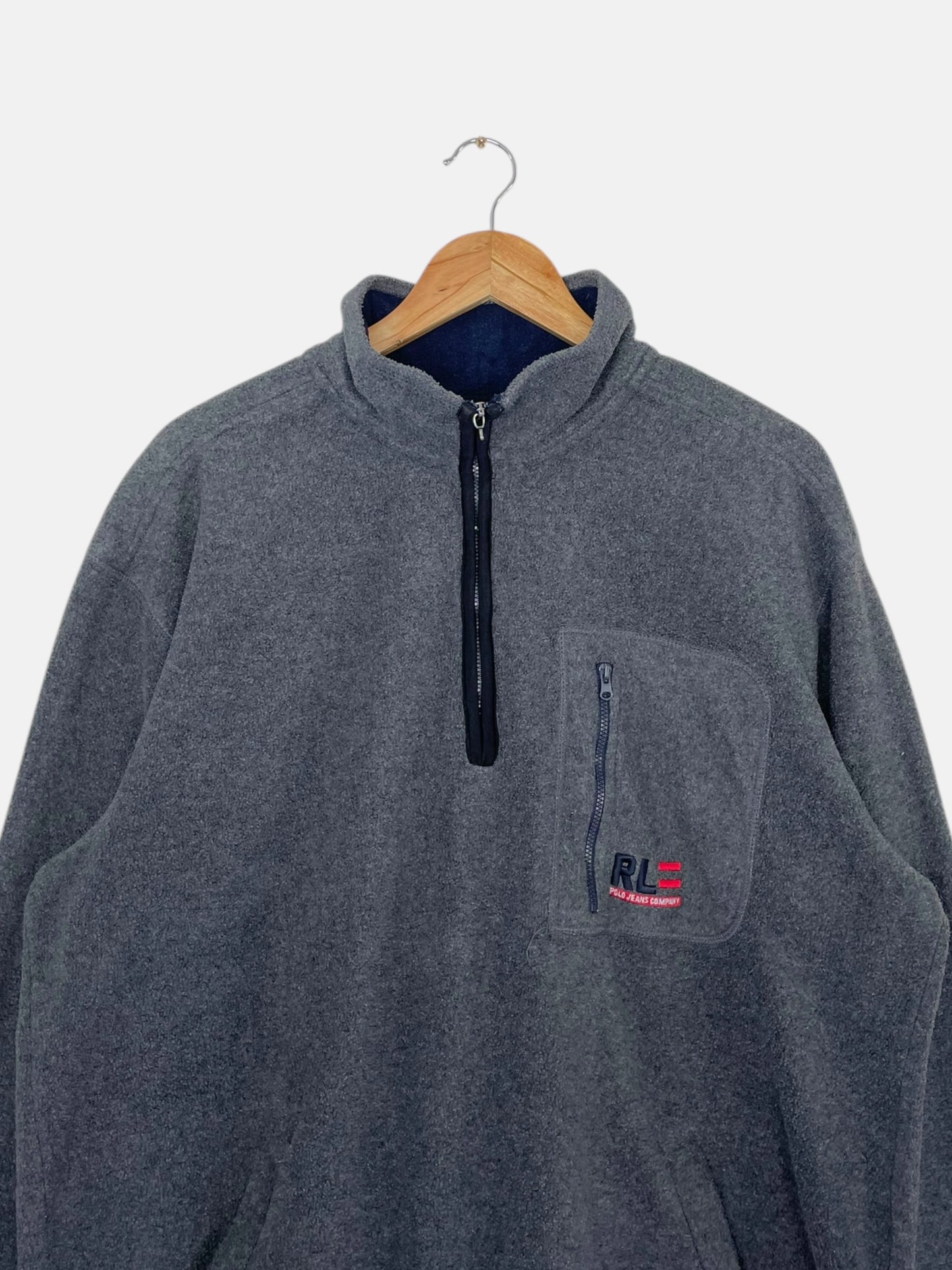 90's Ralph Lauren Polo Jeans Embroidered Vintage Quarter-zip Sweatshirt Size 2XL