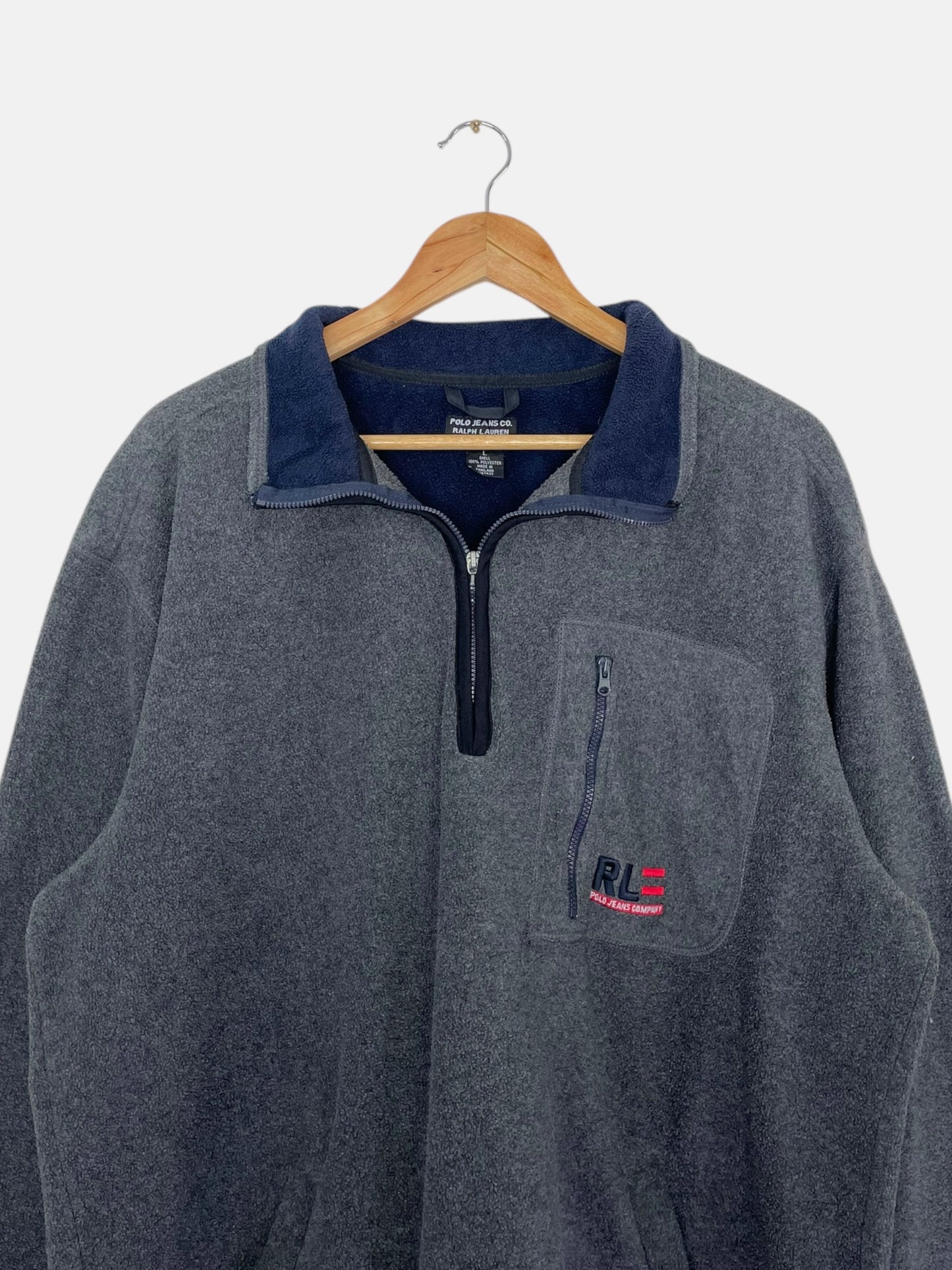 90's Ralph Lauren Polo Jeans Embroidered Vintage Quarter-zip Sweatshirt Size 2XL