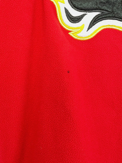 90's Calgary Flames Embroidered NHL Vintage Quarter-zip Sweatshirt Size XL