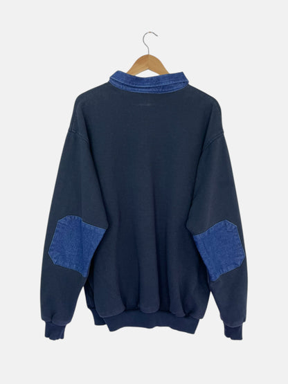 90's Trafalgar Fire Department Embroidered Vintage Quarter-zip Sweatshirt Size 2XL