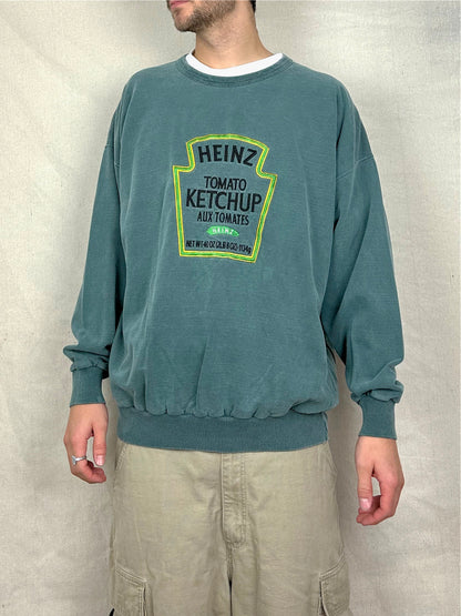 90's Heinz Tomato Ketchup Embroidered Vintage Sweatshirt Size XL