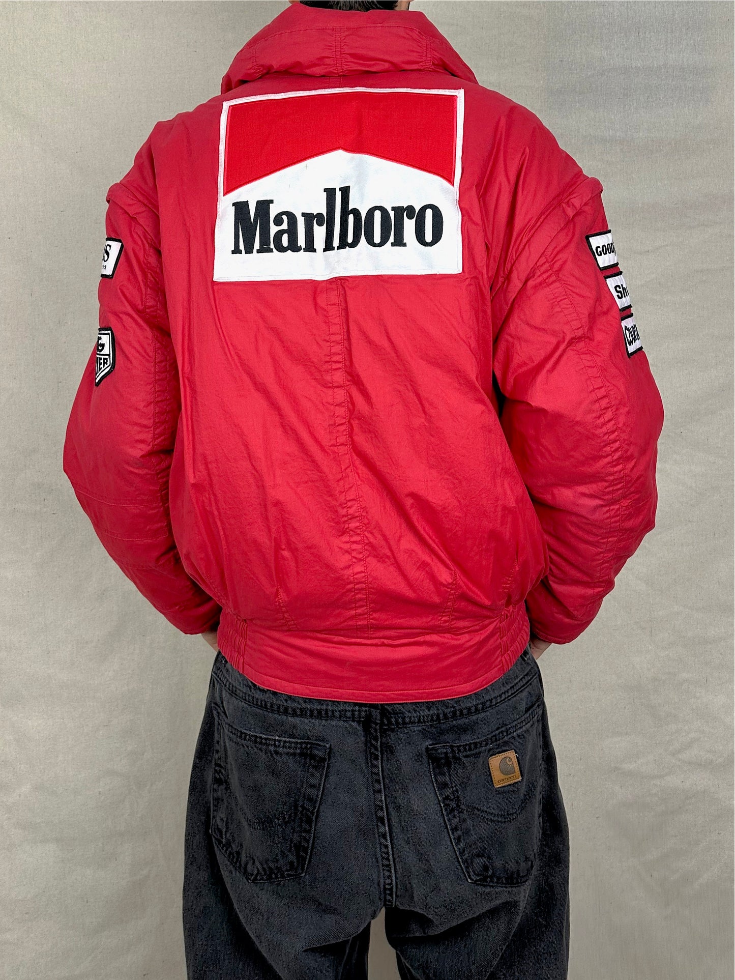 90's Marlboro x Hugo Boss Embroidered Duck Down Vintage Puffer Jacket Size M-L