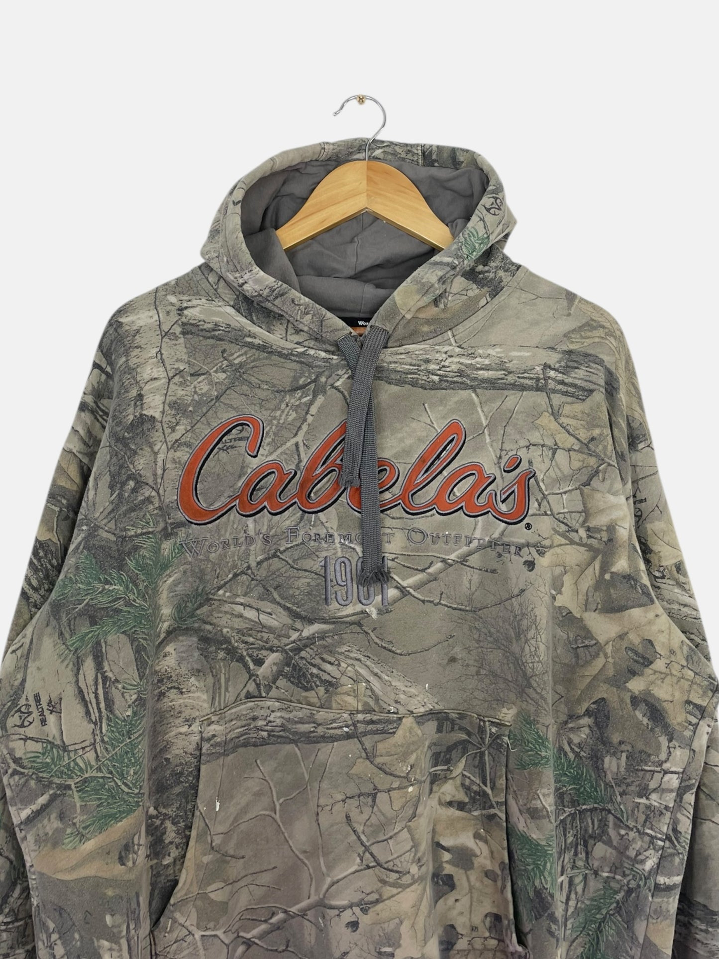 90's Cabela's Realtree Embroidered Vintage Hooded Sweatshirt Size XL
