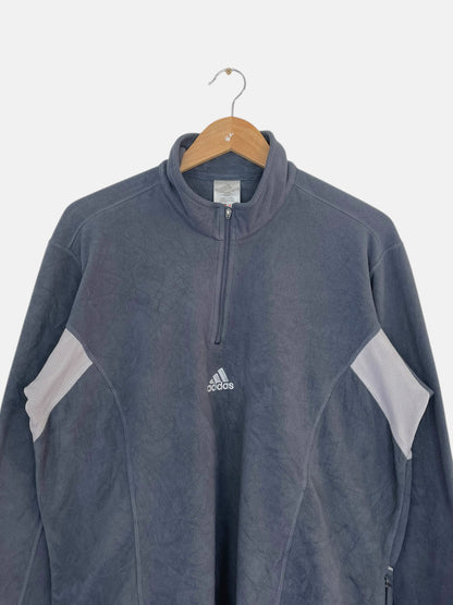 90's Adidas Embroidered Vintage Quarter-zip Sweatshirt Size L