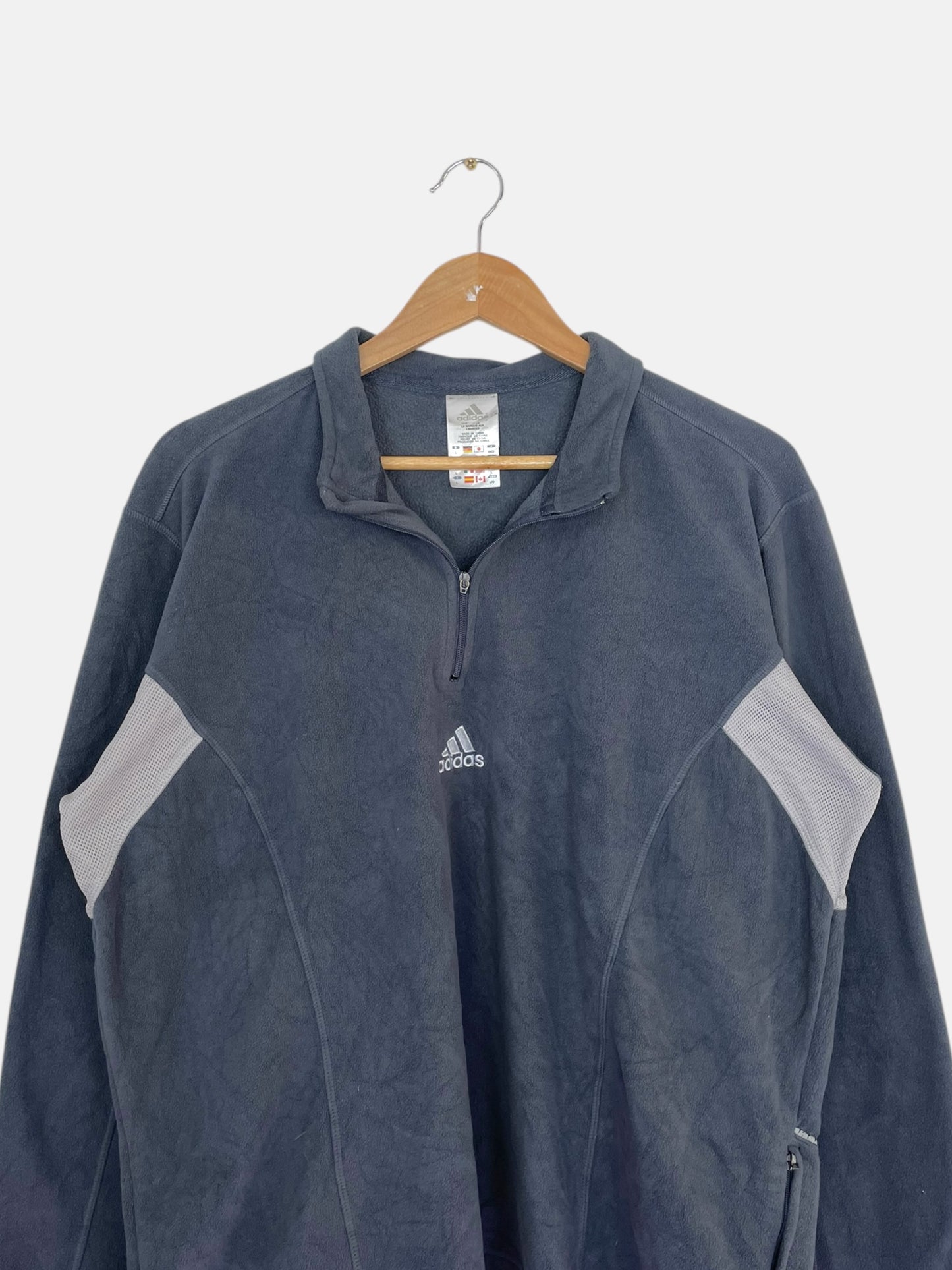90's Adidas Embroidered Vintage Quarter-zip Sweatshirt Size L