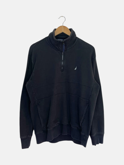 90's Nautica Embroidered Vintage Quarter-zip Sweatshirt Size M